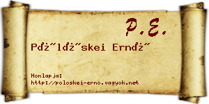 Pölöskei Ernő névjegykártya
